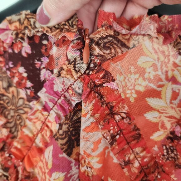 NWT Johnny Was Josephina Mesh Midi Floral Ruffle Dress Large - Picture 13 of 15